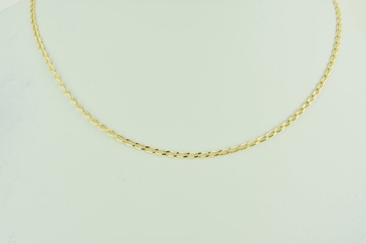 Mini Open Link Sterling Silver Chain with Yellow Gold plate