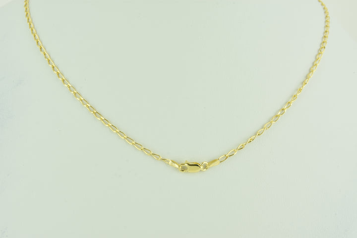 Mini Open Link Sterling Silver Chain with Yellow Gold plate