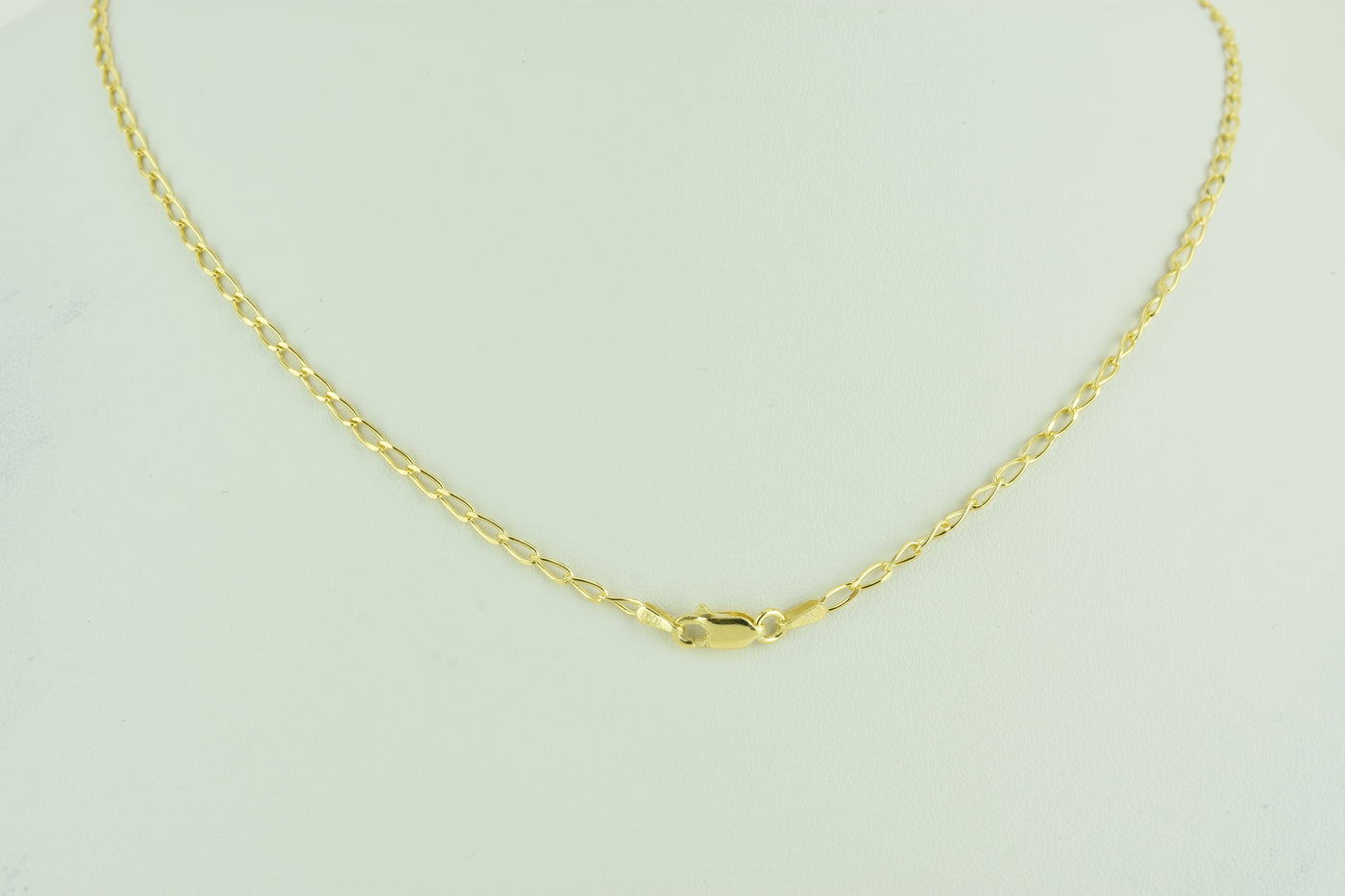Mini Open Link Sterling Silver Chain with Yellow Gold plate