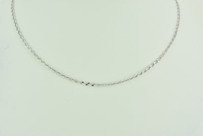 Mini Open Link Sterling Silver Chain with White Rhodium plate