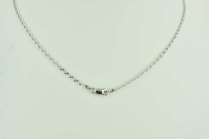 Mini Open Link Sterling Silver Chain with White Rhodium plate