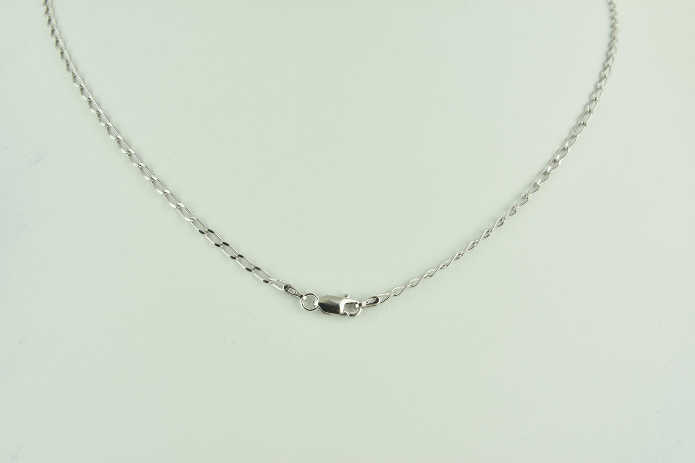 Mini Open Link Sterling Silver Chain with White Rhodium plate