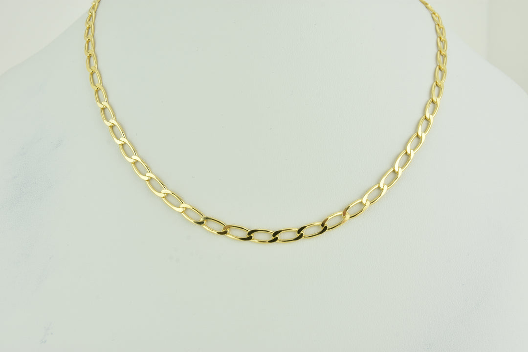 Open Link Sterling Silver Chain with Yellow Gold plate