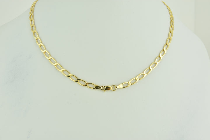 Open Link Sterling Silver Chain with Yellow Gold plate