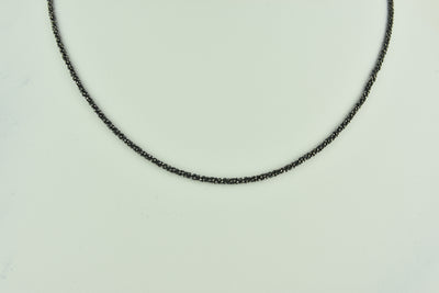 Diamond Cut Twisted Sterling Silver Chain with Black Rhodium Plate