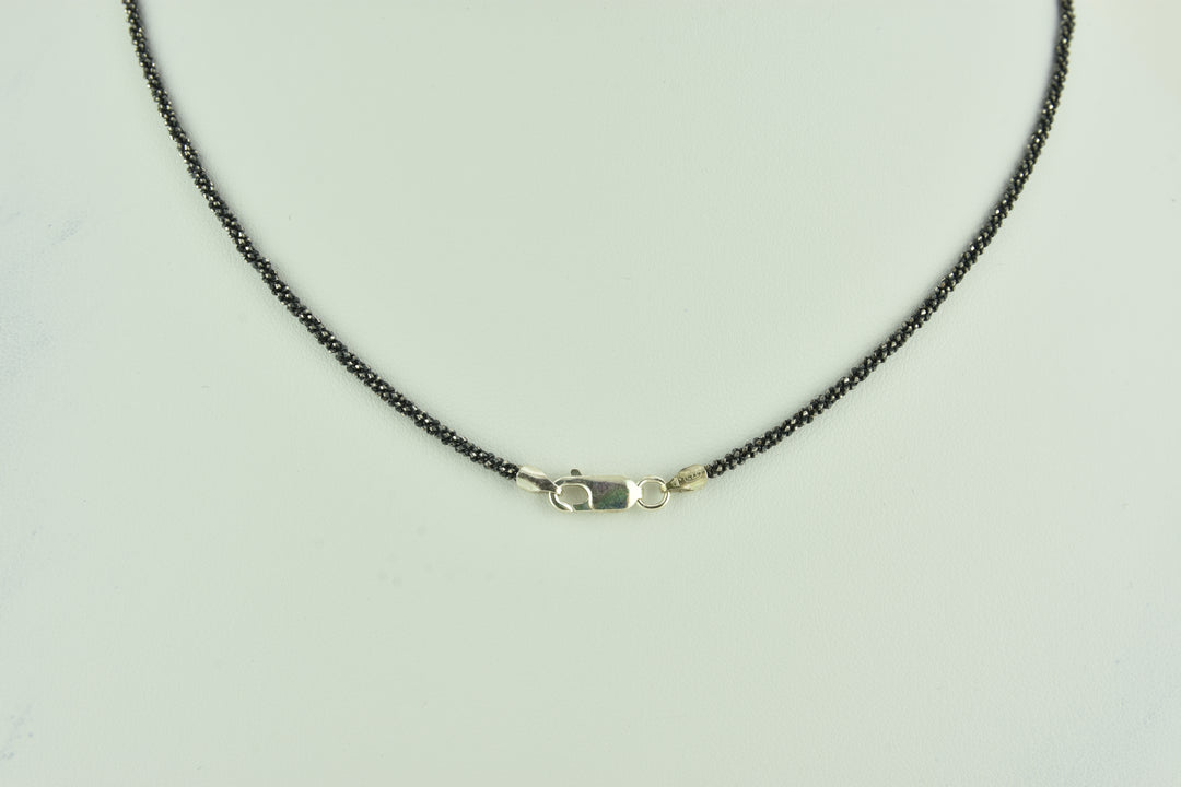 Diamond Cut Twisted Sterling Silver Chain with Black Rhodium Plate