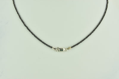 Diamond Cut Twisted Sterling Silver Chain with Black Rhodium Plate
