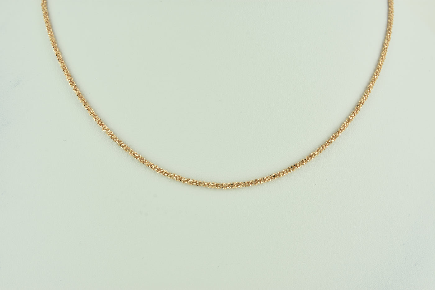 Diamond Cut Twisted Sterling Silver Chain with Rose Gold Plate
