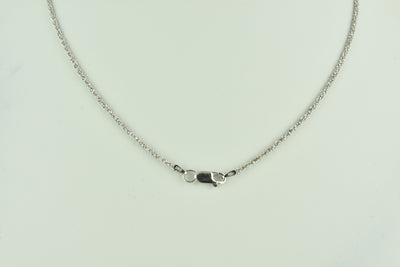 Diamond Cut Twisted Sterling Silver Chain with White Rhodium Plate