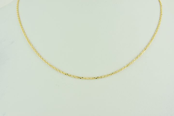 Delicate Link Italian Sterling Silver Chain in Yellow Gold plate