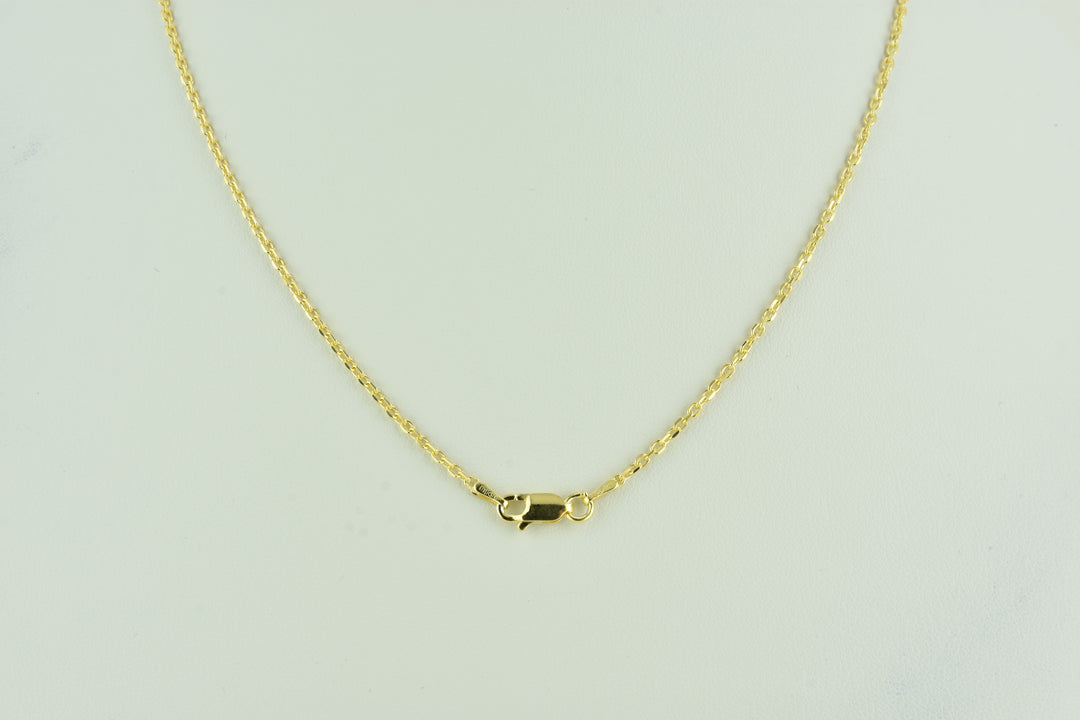 Delicate Link Italian Sterling Silver Chain in Yellow Gold plate