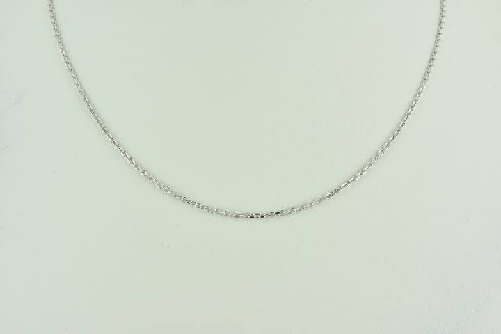 Delicate Link Italian Sterling Silver Chain plated in White Rhodium