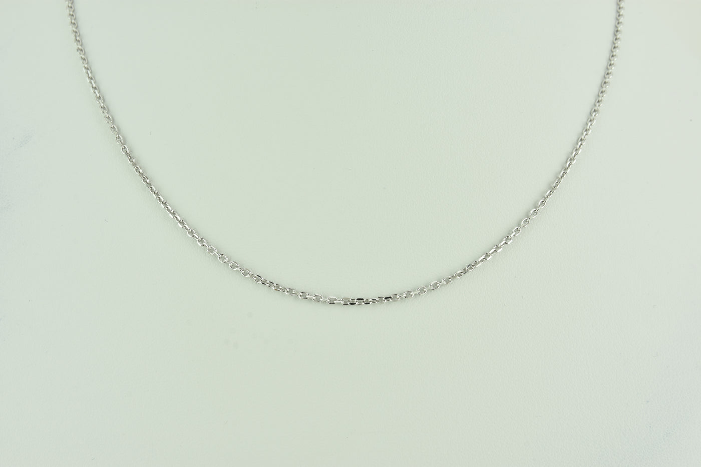 Delicate Link Italian Sterling Silver Chain plated in White Rhodium