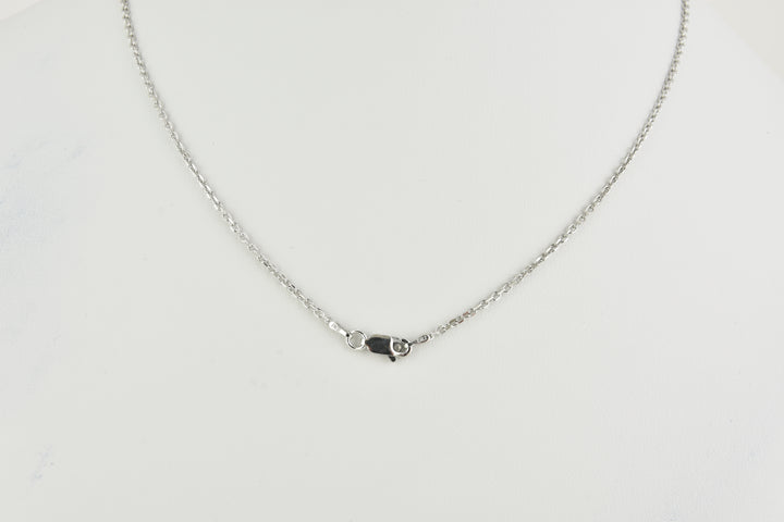 Delicate Link Italian Sterling Silver Chain plated in White Rhodium