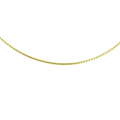 Italian Box Sterling Silver chain with Yellow Gold Plate