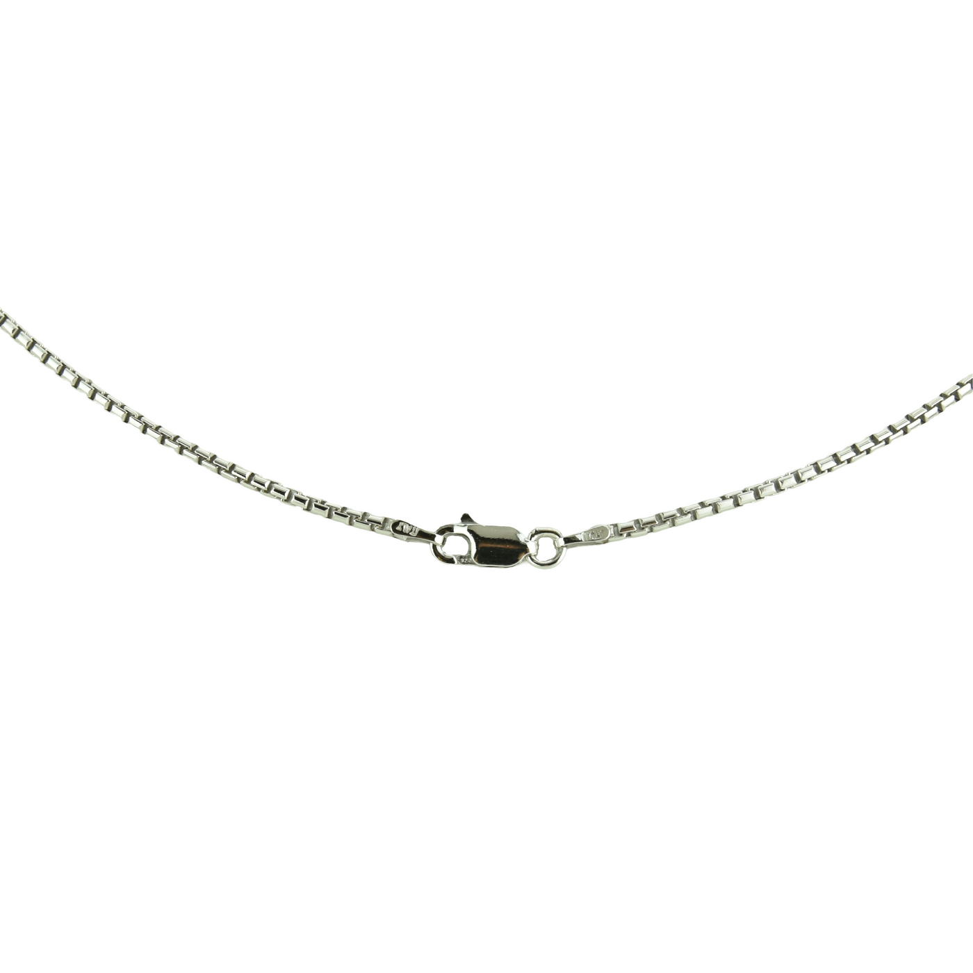 Italian Box Sterling Silver chain with White Rhodium Plate