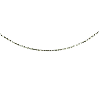 Italian Box Sterling Silver chain with White Rhodium Plate