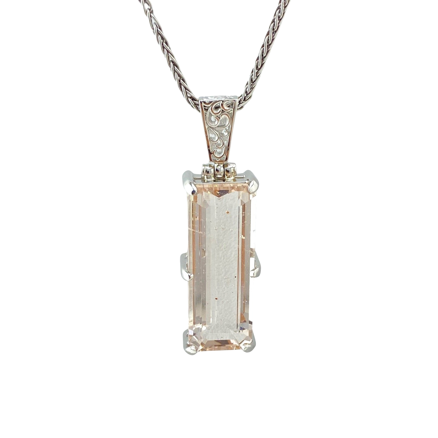 Obsidian pendant in sterling silver, a powerful healing crystal for anxiety and stress relief that helps absorb negative energy, promote emotional balance, and restore inner strength.