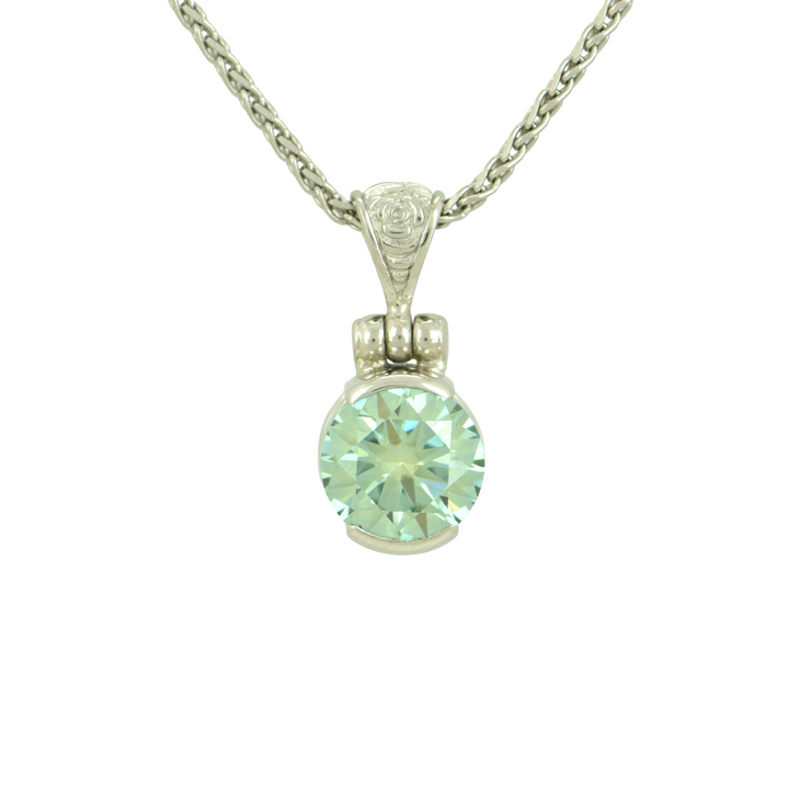Light Blue Moissanite Pendant