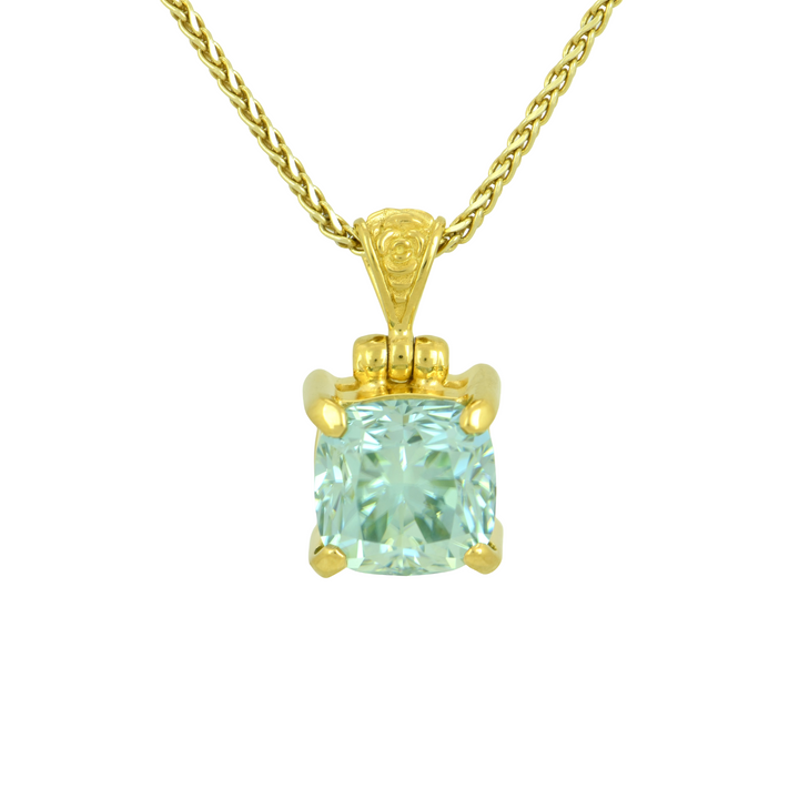 Light Blue Moissanite Pendant