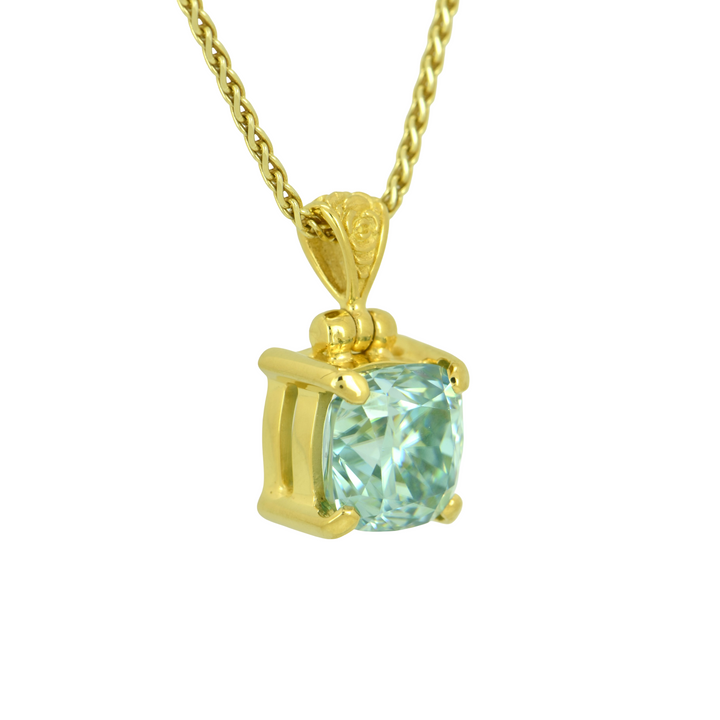 Light Blue Moissanite Pendant