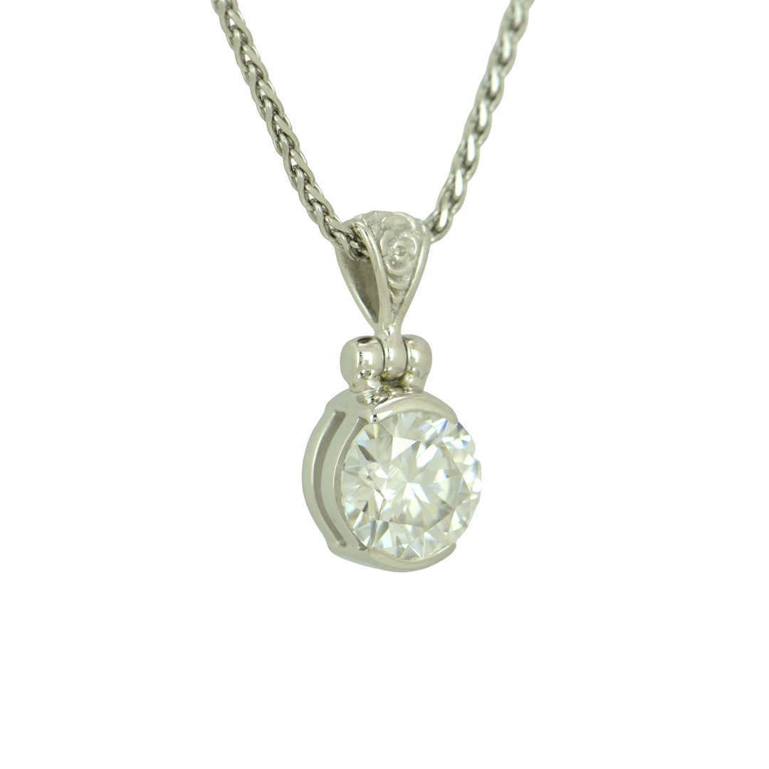 White Moissanite Pendant