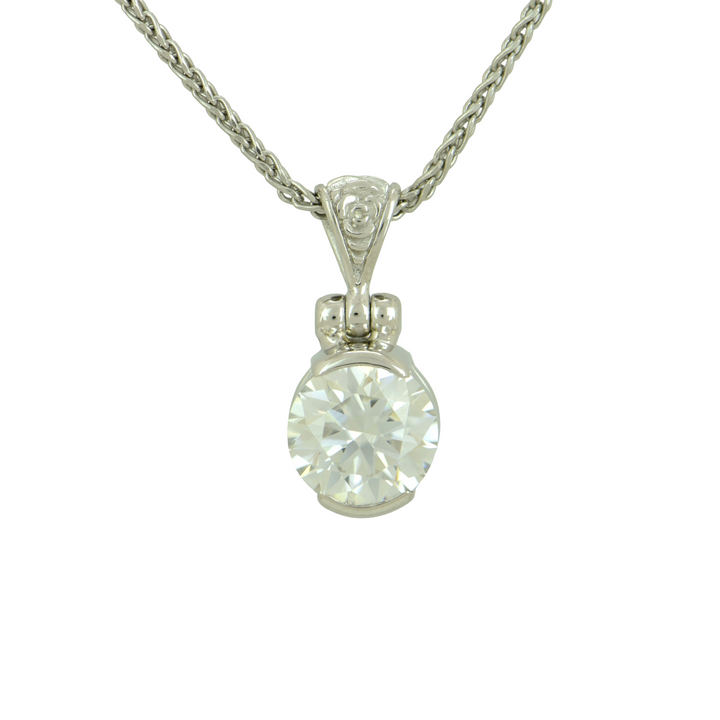 White Moissanite Pendant