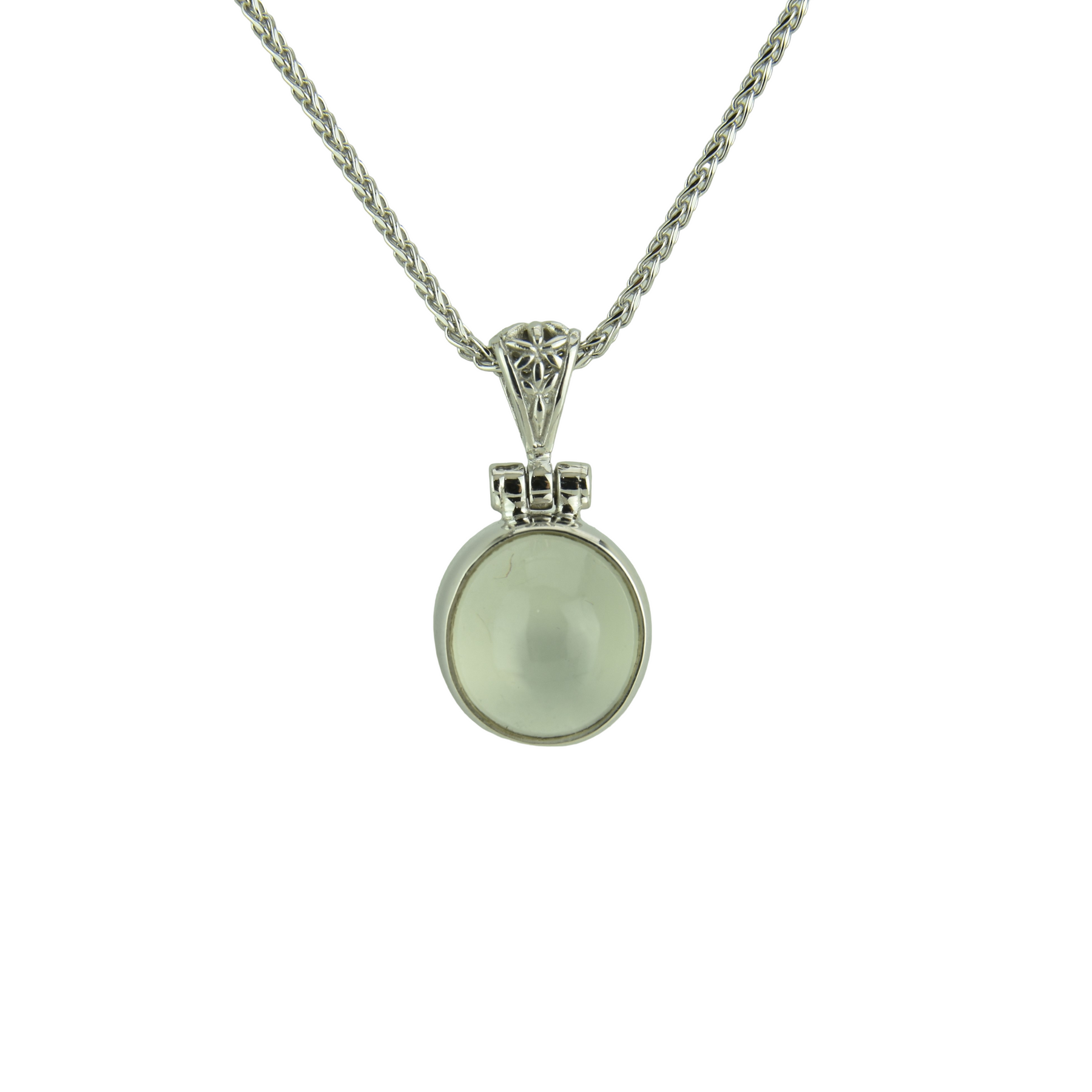 Moonstone pendant necklace supporting solar plexus chakra balance and emotional clarity