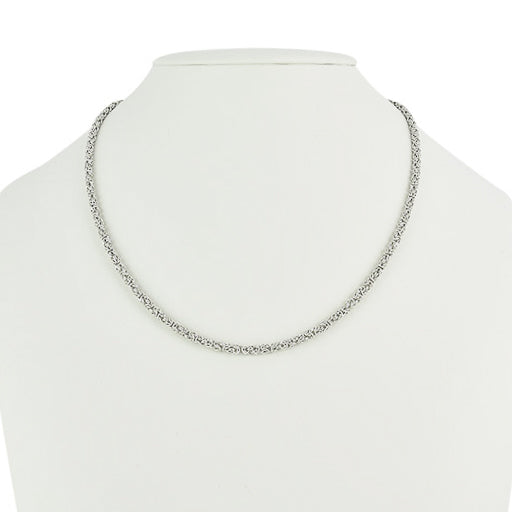 Byzantine chain white Rhodium plate