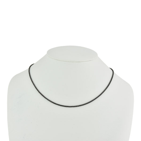Italian Braid Sterling Silver Chain with Black Rhodium Plate