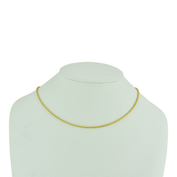 Italian Braid Sterling Silver Chain with Yellow Gold Plate