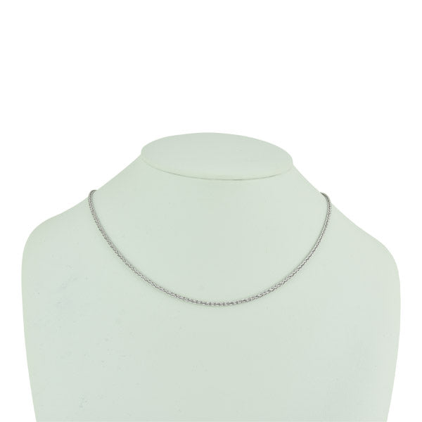 Italian Braid Sterling Silver Chain with White Rhodium Plate